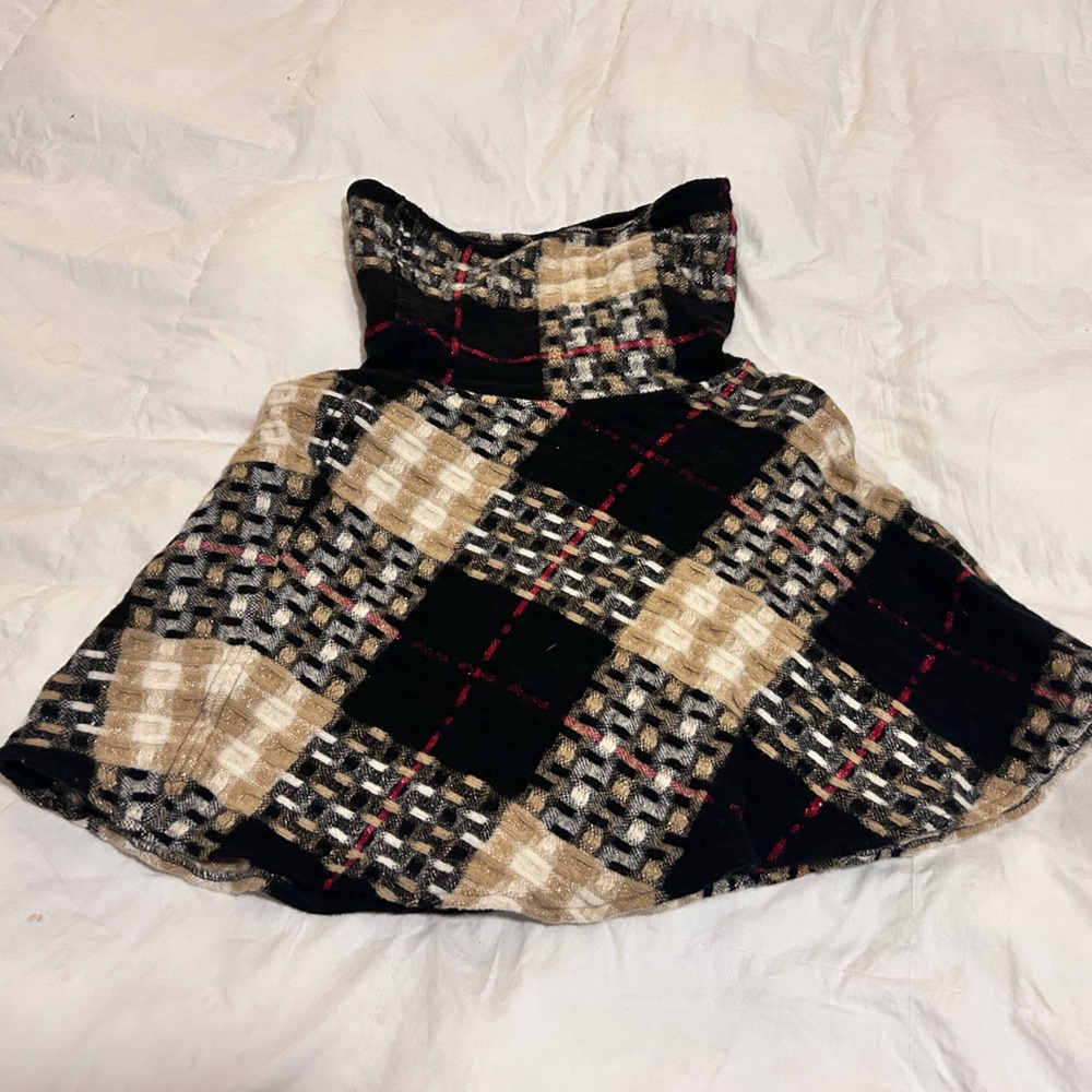 Burberry Black and Beige Patterned Wool & Cashmere Shawl